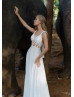 Sexy Ivory Chiffon Open Back Bohemian Wedding Dress